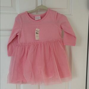 Hanna Andersson Soft Pink Baby Dress with ballerina skirt  6-12m 100% cotton